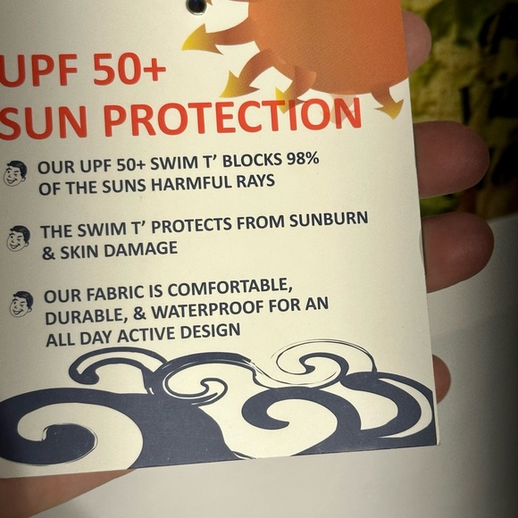 Jr. Swim NWT Color Block Swim Tee Navy/White UPF 50+ Quick Dry 2T - Picture 7 of 10